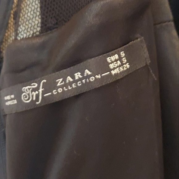 TRF Zara Collection Black Sheer Top Sleevess Fit Flare Dress, Size 5 - Picture 6 of 8